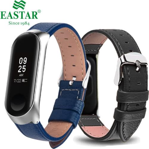 Eastar Colorful Leather Smart Watch Band For Xiaomi Mi Band 3 Smart Band Accessories For Xiaomi Miband 3 Smart Wristband Strap