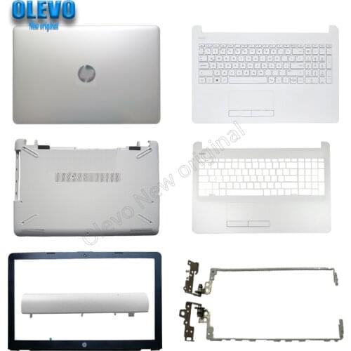 For HP 15-BS 15T-BS 15-BW 15Z-BW 250 G6 255 G6 Laptop Top Case LCD Back Cover/Front bezel/Hinges/Palmrest keyboard/Bottom White