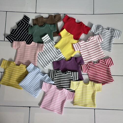 New Blyth Cotton T-shirt, Colorful Stripe Doll Clothes Short Sleeve Shirt For Pullip Blyth Blyth Doll Accessories Clothes