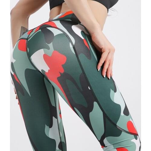 Print running Fitness Leggings Army Green Camouflage gym pants Workout Yoga pants chandal para mujer Pantalon sport pants