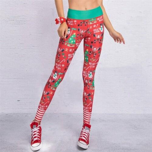 13 Colors 2020 Christmas Printing Leggings Sexy Hip Elastic High Waist Push Up Legging Breathable Merry Christmas Pants Leggings