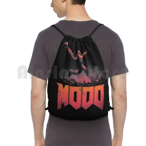 Skip And Tear Backpack Drawstring Bags Gym Bag Waterproof Doom Doom Eternal Doom Guy Doom Video Game Hell Demon Metal