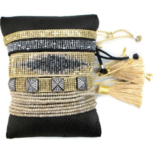 ZHONGVI Fashion Handmade MIYUKI Beads Bracelet Set Women Girls Evil Eye Lucky Bracelet Crystal Friendship Bracelets Wholesale