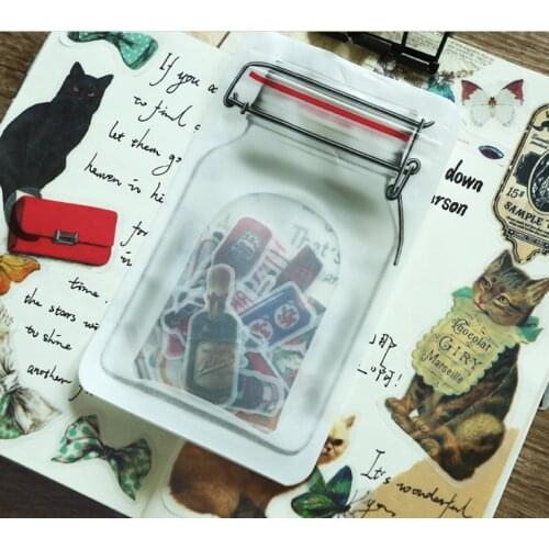 Travel Scrapbook Making Retro Stickers Translucent Butterfly Parchment Paper Sticker for Luggage Laptop Home Refrigerator Decor