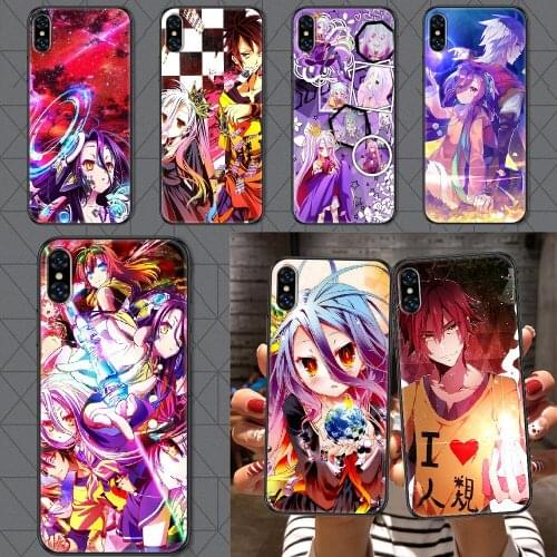 No Game NO life Anime Phone Case Cover Hull For iphone 5 5s se 2 6 6s 7 8 12 mini plus X XS XR 11 PRO MAX black luxury bumper