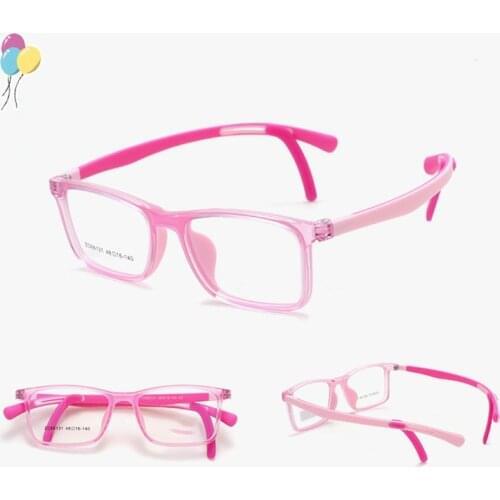 New Lightweight Silicone Childrens Spectacle Frame TR90 Lightweight Fashionable Safety Myopia Eyeglasses Adjustable Temples