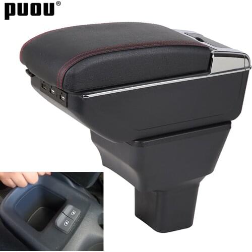 For Nissan Kicks Armrest Box 2016-2021 Central Console Storage Box Ashtray Cup Holder PU Leather USB Charging Rotatable