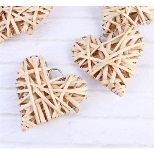 Willow Woven Pendant Heart-shaped Rattan Woven Hanging Pendants Personality Heart-shaped Rattan Woven Pendants Large Decorations