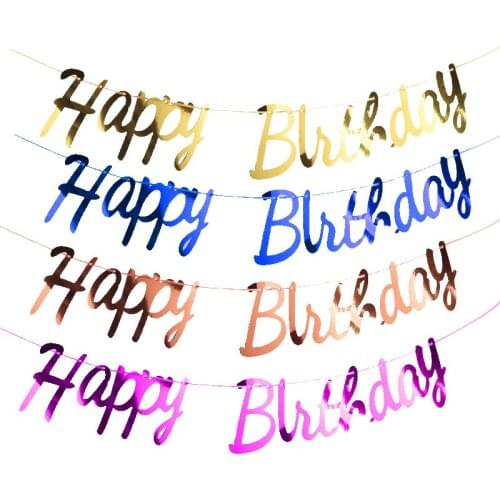 HAPPY Birthday Banner Party Decoration One-piece Pull Flag Hanging Strip Letter Pull Flag Birthday Party Dress Up Supplies