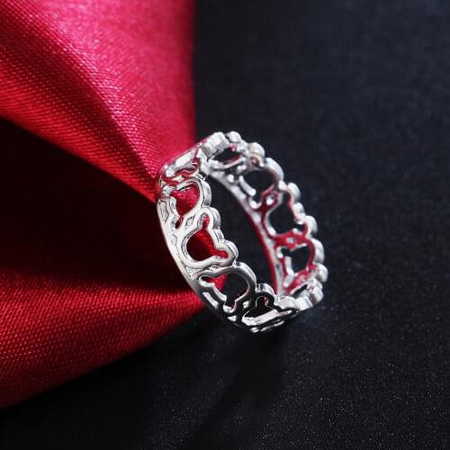 Popular brands 925 Sterling Silver small Mickey Rings For Women size 6/7/8/9 Fashion Party Holiday gift Girl student Jewelry