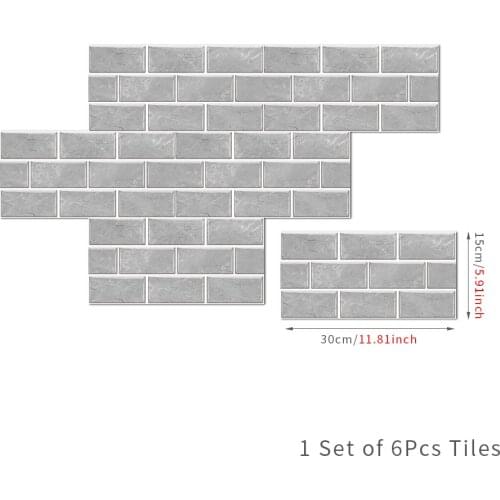 Rectangular Antique Self-adhesive Brick Pattern Wall Tiles Waterproof And Oilproof 3D Stickers For Kitchen