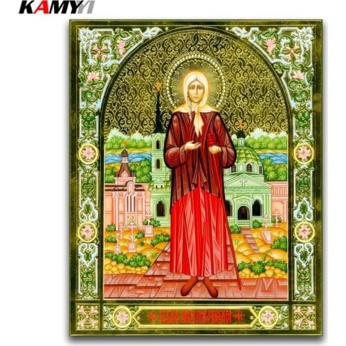Full Square Diamond embroidery Cross stitch religion DIY Diamond painting Church Full Round Diamond mosaic holy mother