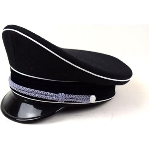 Replica WWII German M32 Elite Officer Wool Hat Officer Cap Black