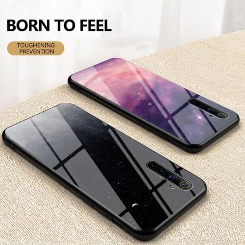 Luxury Starry Sky Glass Case for OPPO Realme6 Realme5 Realme3 Pro Hard Cover for OPPO Realme Q C2 X XT X2Pro A1K Anti-fall Case