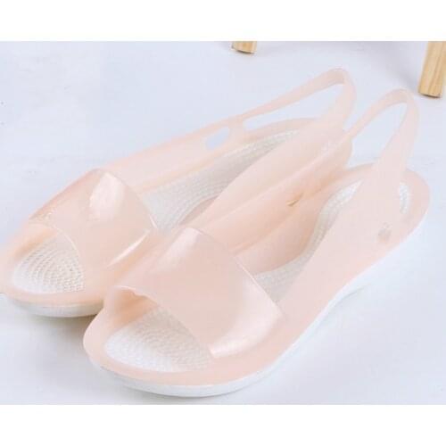Dropshiping Women Sandals Colorful Women Shoes Peep Toe Stappy Beach Rainbow Croc Jelly Shoes Woman Summer Shoes