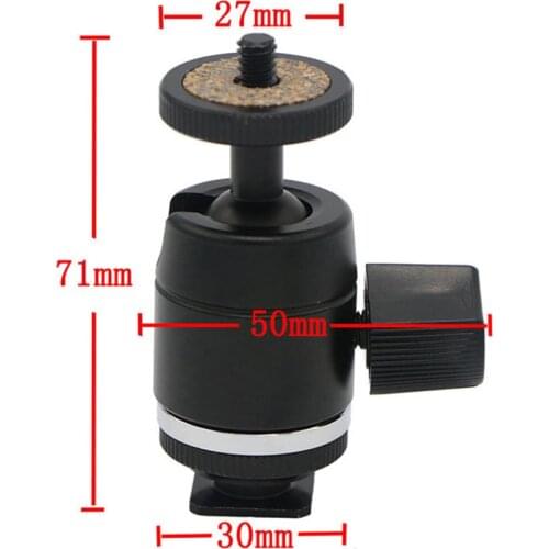 Camera Tripod Ball Head Mini Ball Head Mount 1/4 to Hot Shoe Adpater Tripod Ballhead Photo Studio Camera Accessories