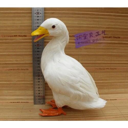 Cute simulation white duck toy polyethylene & furs duck doll gift about 19x14x30cm 1916