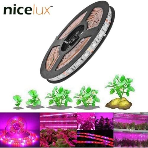 3/4/5meter LED Grow Light Full Spectrum Stript 5050 LED Flower Plant Phyto Growth Lamps for Greenhouse Hydroponic Plant Growing