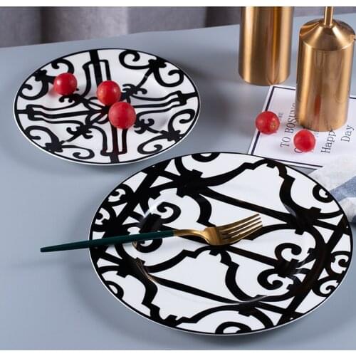 European-style shackles plate ceramic dishes creative household tableware Western food plate cattle plate bone China household