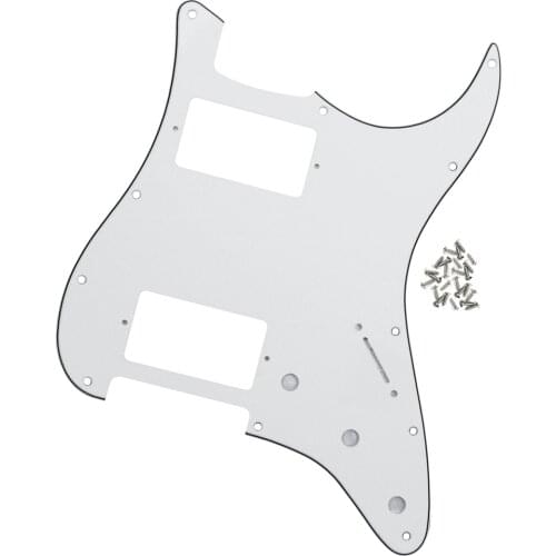 3Ply White 11 Holes Electric Guitar Pickguard HH Scratch Plate for American Big Apple/ Standard FD Strat Style Guitar Parts