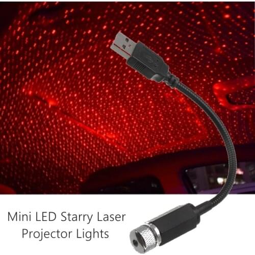 USB Mini LED Starry Laser Atmosphere Ambient Projector Lights Auto Decoration Night Galaxy Lamp Car Roof Star Light Interior