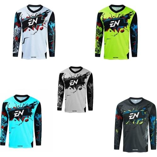 ENCYMO Mountain Bike Mtb Sports Team Bike Motocro Jersey MTB Cycling Jersey Motocro DH Jersey Long Sleeve Cycling Jersey Men