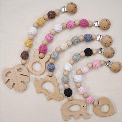 Factory Directly Sell Easy To Rinse Beach Unbreakable Wean Style Chewable Relief Teething Teether Dummy Chain Clip
