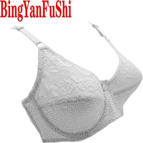 Full cup bra sexy lace embroidery floral bralette lingerie solid cotton bh mother top fashion plus size 34-44 46 push up Bts C22