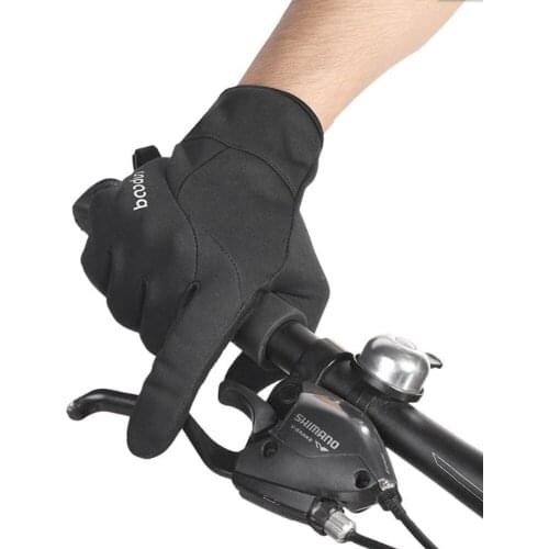 Boodun Winter Windproof Full finger Bike Cycling Glove Unisex Keep Warm Shockproof Touchscreen Glove for Sport MTB Mountain Bike