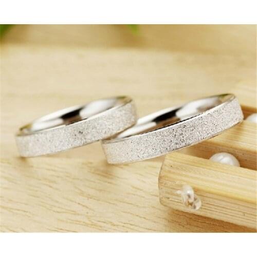 1 Pair Pure Silver 925 Rings For Men Women Scrub Engagement Ring Korea Style Wedding Bands Bridal Jewelry Bague Femme Bijoux