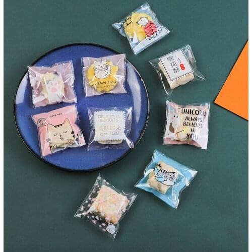 10/50Pcs Clear Candy Bag Multicolor Cute Self-adhesive Bag Cookie Bag Wedding Birthday Party Deco DIY Gift Pouch Candy OPP Bag