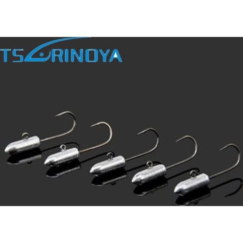 TSURINOYA 15Pcs Raft Ice Fishing Hook Lead Weight Steel Crank Hooks Jig Fishhook For Soft Bait Fishing Tackle Pesca Accessories