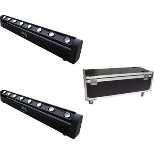 2 pieces/lot with a flightcase Factory direct sale 8x12W LED eight beam light eight head scanning lamp sound control beam lamp