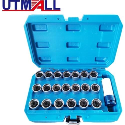 21pcs Car locking Wheel Nut Removal Tool Key Socket Anti-Theft Screw Sleeve Wheel Lock Screws For Vw locking keys Type 521 -540