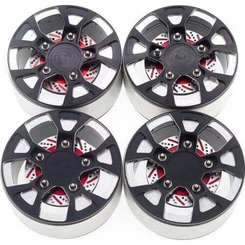 4PCS Metal 2.2 Beadlock Wheel Rims Hub With Brake Disc For 1/10 RC Crawler Car Axial SCX10 Wraith Capra Traxxas TRX4