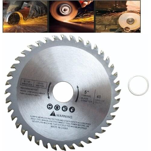 5 Inch Circular Saw Blade Table Cutting Disc For Wood Carbide Tipped 1" Bore 40 Teeth Max RPM 5,500 Mini Table Saw Woodworking