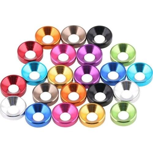5Pcs Aluminum Washer M2 M2.5 M3 M4 M5 Colourful Aluminum Alloy Anodized Countersunk Head Bolt Washers Gasket