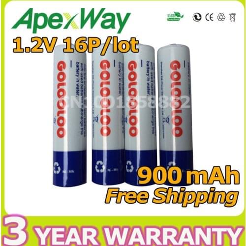 Apexway Low self-discharge 16pcs/lot AAA 1.2V 900mAh NI-MH batteries rechargeable battery