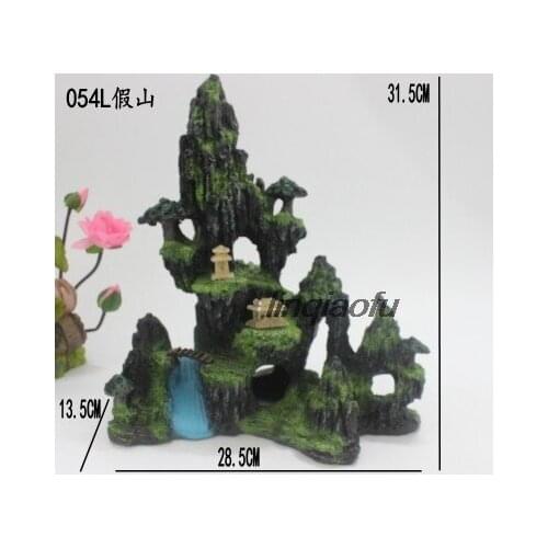 Large and small fish tank landscaping decorative aquarium simulation resin rockery gazebo ornaments