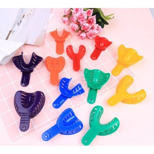 2Pcs Color Plastic Autoclavable Adult And Kid Dental Impression Tray For Dental Alginate Impression Material High Quality