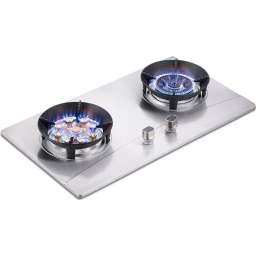 Double-eye Embedded Gas Stove, Household Table-embedded Dual Purpose Natural Gas Liquefied Gas Stove, Large Firepower Stove