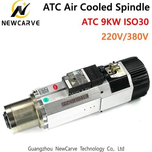 ATC Spindle Air Cooled 9KW Automatic Tool Changer Spindle Motor 220V 380V China ATC ISO30 For CNC Atc-spindle-motor NEWCARVE