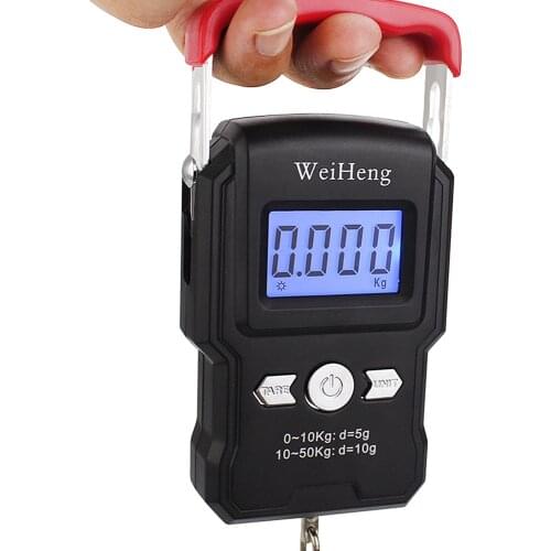 Fishing Scale Electronic Digital Scale 110LB 50KG Hanging Hook Scale LCD Screen Portable Weighing Scales