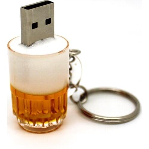 Hot sale U disk mini Pen Drive beer cup USB 2.0 Flash Drive 64GB pendrive 4GB 8GB 16GB 32GB beer mug memory stick 128MB