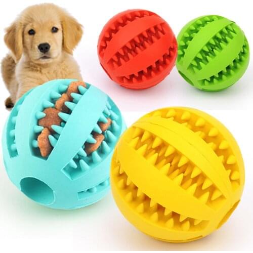 Pet Dog Toys Stretch Rubber Leaking Ball Toy Funny Interactive Elasticity Ball Dog Chew Toy Puppy Tooth Cleaning Ball of Food