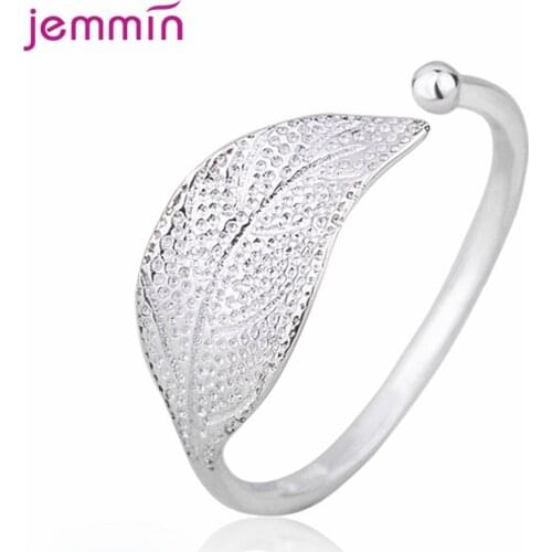 Fashion Statement Bijouterie 925 Sterling Silver Rings For Women Engagement Wedding Leaves Adjustable Anle Charms Jewelry