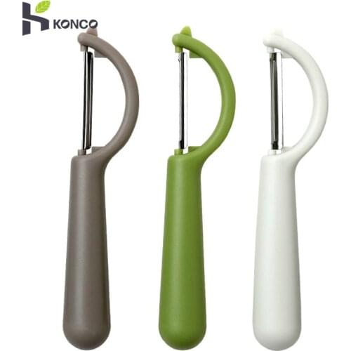 KONCO Ultra Sharp Fruit and Vegetable Peelers,Julienne Peeler for Potatoes with Ergonomic Silicone Handle,Kitchen Gadgets