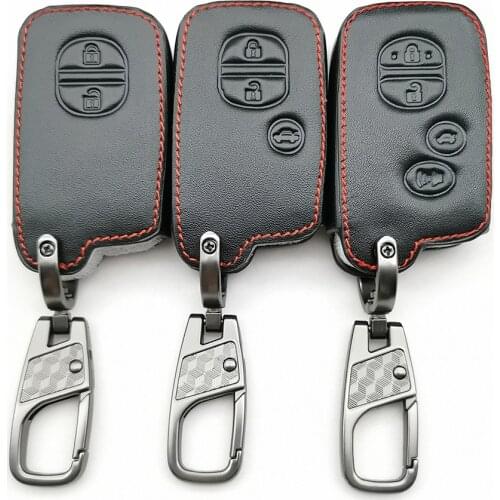 Remote Leather Car Key Cover For Toyota Chr C-Hr Land Cruiser 200 Avensis Auris Corolla Rav4 Prius Prado Camry Crown Yaris Shell