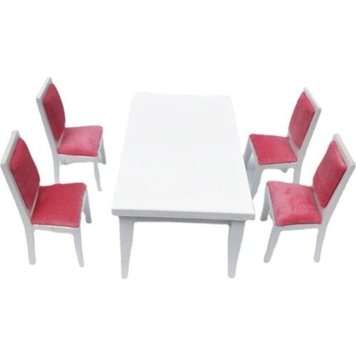 1:12 Furniture for dolls 1set one wooden table and four wooden chairs suit for ob11 and 1/12 dolls dolls accessories