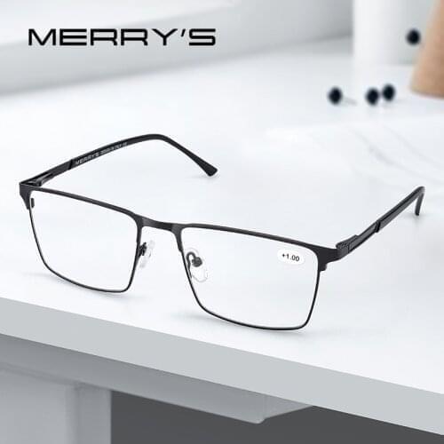MERRYS DESIGN Anti Blue Light Blocking Men Reading Glasses CR-39 Resin Aspheric Glasses Lenses +1.00 +1.50 +2.00 +2.50 S2057FLH